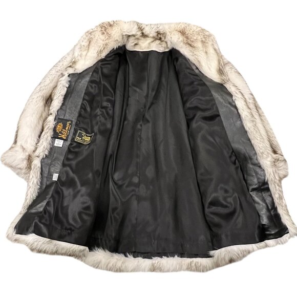 Hillmoor Faux White Fox Fur Coat, USA, White Black, M - Picture 8 of 11